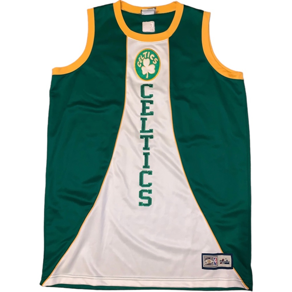 Boston Celtics NBA Hardwood Classics Green Embroidered Basketball Jersey Size XL